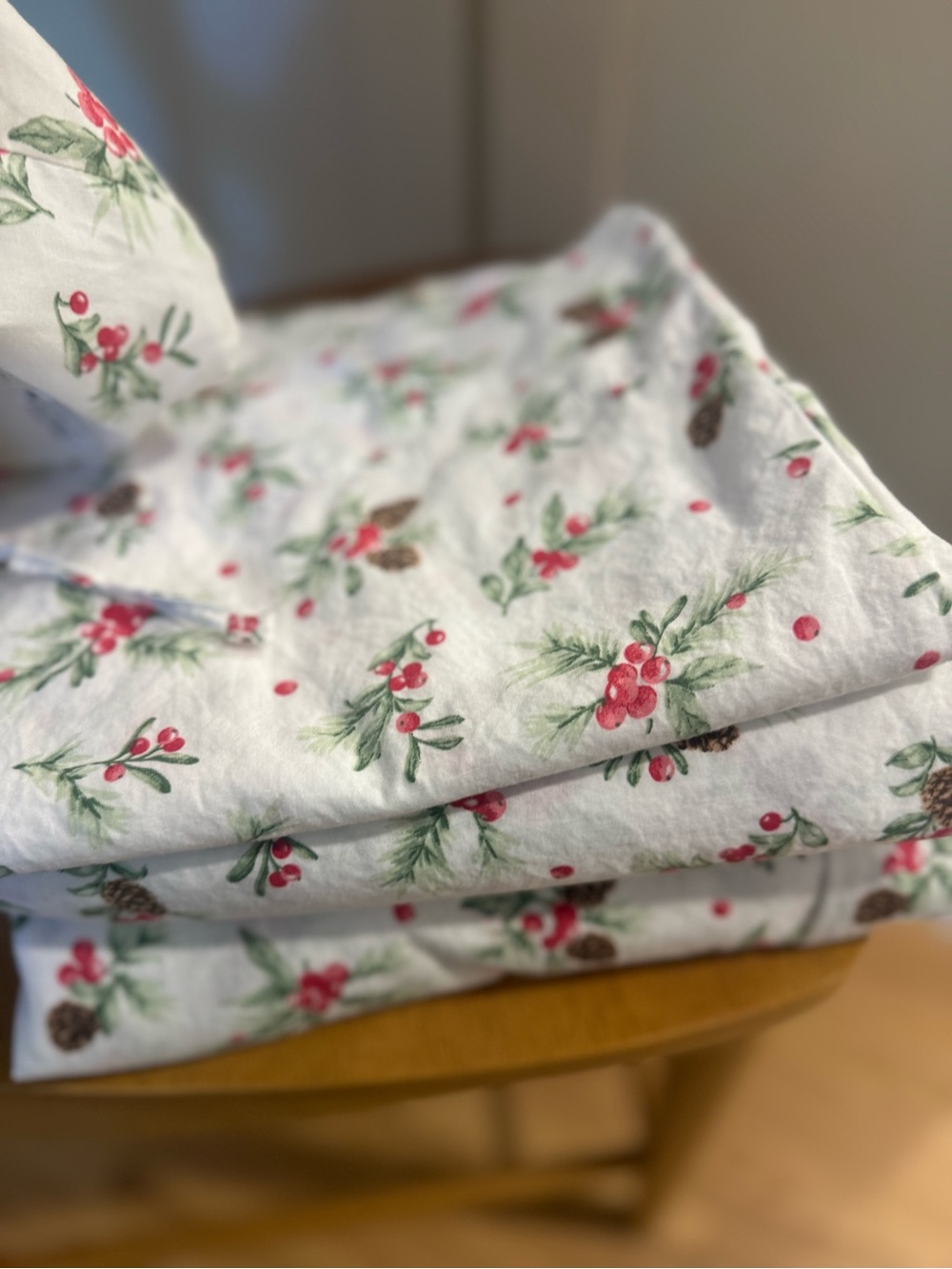 Laura Ashley Holly Berry Full Sheet Set Christmas Winter 3ps